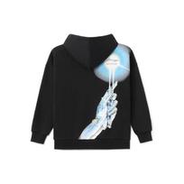 Li Ning X Kong Shan Ji Collaboration Mechanical Torch Hand Print Loose Hoodie Men hoodies Black AWDRF57-1 S
