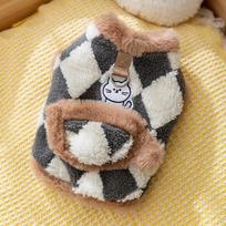 Thick velvet bipods autumn and winter warm puppy dog clothes small dog teddy bear cat pet clothes XS (recommended weight 1-1.5 kg)