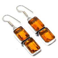 Honey Topaz Gemstone 925 Sterling Silver Gift Jewelry Earring 1.97
