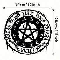Wiccan Pentagram Metal Wall Art Gothic Pagan Witch Decor Black Gold Mystical Home Gift įvairiaspalvis