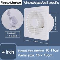 Energy-saving Vent Fan Wall Mounted Ventilator Extractor Fan  Bathroom Kitchen Toilet Air Vent 4inch