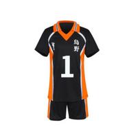 Volleyball less college jersey set cosplay animation periphery short sleeve basketball S black
