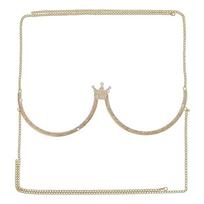 Crown Chest Bracket Bra Chain Dress Harness Festival Clothing Rhinestone Chest Chain Lingerie Jewelry for Women Girls