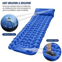 1PC Camping Sleeping Pad Inflatable Waterproof Sleeping Pad with Built-in Pump, Foot Operated Ultra Thick Durable