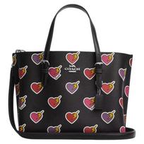 COACH Mollie Heart Bolt Print Coated Canvas Tote Bag Tote Bag Shopping Bag Shoulder Crossbody Handbag Medium Women's Black juoda