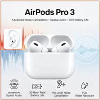 Amplified Immersive 3D Spatial Sound Wireless Bluetooth Headphones AirPods Pro 3rd Gen Touch Operation Noise Isolation IPX4 Waterproof Earbuds balta