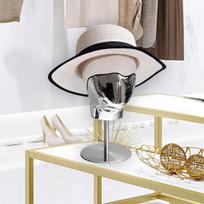 Elegant Hat And Wig Showcase Stand for Home Store Argent gray