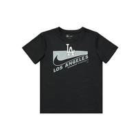 Nike X MLB T-Shirt Los Angeles Dodgers Vintage Logo Print Crew Neck Short Sleeve American Vintage Kids Tops Black HF7762-010 L