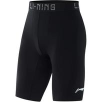 Li Ning CBA serijos raidės vidutinio juosmens patogūs kvėpuojantys universalūs tiesaus kirpimo sportiniai šortai vyriški šortai juodi AUSU057-2 L