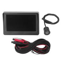 Atsarginės kameros 4,3 colio monitoriaus rinkinys Automobilio galinio vaizdo parkavimo sistema Vandeniui atspari naktinio matymo sistema Kemperiams, priekaboms, sunkvežimiams, pikapams License plate camera black