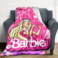 1 vnt. Barbie flanelinis pledas Minkštas, šiltas ir jaukus sofai, lovai, biurui ir kelionėms Universalus visų sezonų dovana, Kalėdų dovana 80x120cm