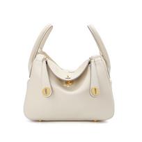 Head Layer Cowhide Lindy Armpit Bag, Genuine Leather Lindy Pillow Shoulder Bag, Women's Versatile Commuting Fashionable Crossbody Bag Small 19 x 10 x 14CM balta