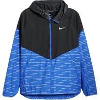 Nike Therma-Fit Miler Repel Run Division su gobtuvu užtraukiama užtrauktuku logotipu bėgimo striukė Uniseks striukė Juoda Mėlyna DD6103-011 XL black