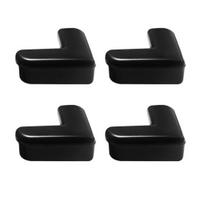4vnt baldų kampų apsauga nuo susidūrimo kūdikiams atsparus minkštas PVC lipnus stalas Sharp Edges kampinės apsaugos apsauginio dangčio komplektas juoda