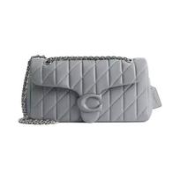 COACH Tabby 33 Quilted Tabby Push-Lock Closure Nappa Leather Crossbody Shoulder Bag Large Women's Gray Blue mėlyna