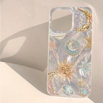 Golden Moon Sun Planet Element 2D Phone Case for iPhone 17 Pro 16 15 14 13 12 11 Pro Max 16E 17Air X XR XS Max 7 8 Plus Cover iPhone 12 Pro Max