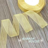(50 yards/roll) 3/4'' (20mm) Pale Gold organza ribbons gift wrapping decoration Christmas ribbons auksas