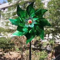Large Wind Spinner Outdoor Pinwheel for Garden Yard Decor Durable Plastic Material Weather Resistant for Lawn Pathways Party Events One Size žalia