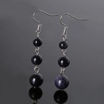 1Pair Vintage Earrings Natural Quartz Stone Beads Earing Accessories AVE juoda