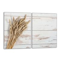 Szklana płyta ochronna na kuchenkę 2x40x52 Drewno