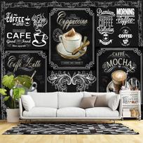 Retro Cafe Wall Mural Catering Coffee Shop Large Wall Paper Cafe Restaurant Snack Bar Coffee Wall Murals 200 cm(W) x 140 cm(H)