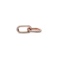 Pandora Me Pavé Double Ring Adjustable Diy High-End 925 Silver Decorative Chain Unisex Jewelry Rose-Gold 789660C01 Box