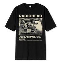 Radiohead Marškinėliai Vyrams Vintažiniai Klasikiniai Marškinėliai Šiaurės Amerikos Turas Rokas Berniukas Camisetas Hombre Hip Hop Gatvės 100% Medvilnė Dideli Viršutiniai S juoda