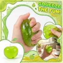 Green Cute Apple Squeeze Toy Soft Squishy Stress Easing Anxiety Easing Fidget Toy Portable Desktop Decoration Sensory Play Sensory Toy