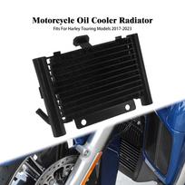 Motorcycle Oil Cooler Radiator Water Tank Grill Black For Harley Touring  Street Electra Tri Glide Road King FLTRX FLHR 2017-23 Oil Cooler Radiator black