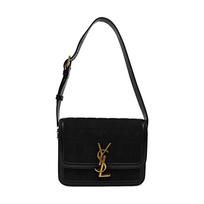 [Pre-Owned] Saint Laurent Logo Plaque Quilted Shoulder Bag 'Black' - Very Good #A02UY6 ONE SIZE