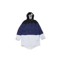 NikeLab Colorblock Windbreaker Parka Jacket Black/Midnight Navy/Wolf Grey Men Streetwear CD6391-010 S blue