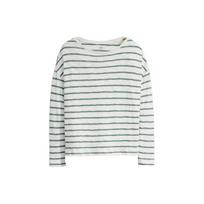 Levis Margot Long Sleeve Tee Striped Loose Fit Crew Neck T-Shirt Women Tops White A7248-0001 M