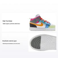 Jordan 1 Mid ALT SE White Dark Shadow Hyper Pink Taxi (PS) Kids Sneakers FJ3462-100 35