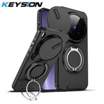 KEYSION 360° Rotating Ring Stand Phone Case for VIVO X300 Pro 5G Slide Camera Protection Magnetic Shockproof Cover for VIVO X300 for VIVO X300 juoda