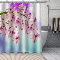 Gražios orchidėjų dušo užuolaidos Vonios užuolaidos Audinys Vandeniui atsparus Poliesteris Voniai Namų Mados Meno Dekoras su 12 Kabliukų W90xH180cm