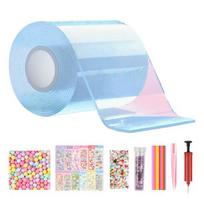 Nano Tape Bubble Kit with Glitter Beads DIY Stress Relief Toy Set for Kids Adults Creative Bubble Making Craft for Party Favors Relaxation mėlyna