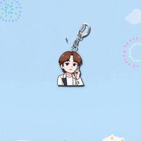 BTS White Suit Cartoon Keychain, Bangtan Boys Cartoon Figure Keyring, ARMY Fans Bag Charm, Kpop Idol Bag Pendant(Jin RM Suga Jimin V J-Hope Jungkook) JIN