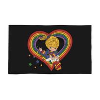 Rainbow Brite With Rainbow Heart Soft Face Towel Quick Dry Pool Bath Cotton Towels Absorbent W30*H60(CM)