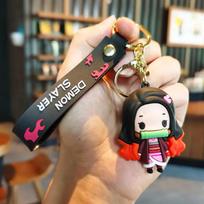 Anime Demon Slayer Keychain Cute Action Figure Kimetsu No Yaiba Backpack Pendant Cartoon Peripheral Birthday Gift Children's Toy