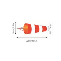 Windsock 60/80/100Cm Outdoor Wind Direction Measurement Reflective Belt Rip-Stop Weather Vane For Airport Aviation Garden Farm