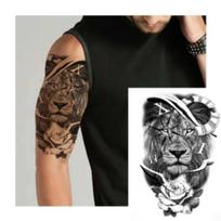 Men'S Waterproof Temporary Tattoos Tiger Lion Wolf Fake Tattoo For Women Men Arm Legs Sleeve Body Makeup Sticker