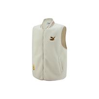 Puma Logo Print Color-Block Fleece Vest Men Tops White 539967-65 XL