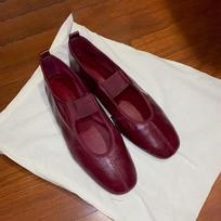 Sheepskin version~ retro red round head ballet Mary Jane shoes 2025 new one-word buckle flat bottom shallow mouth single shoes women 35 bordinė