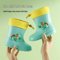 Cartoon Pony Kids' Rain Boots – Non-Slip, Lightweight, Fleece-Lined Waterproof Shoes for Boys, Girls, and Toddlers. Size 17 (One size smaller)