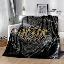 3D retro roko grupės AC/DC spausdintas pledas Pikniko pledas Šilti flaneliniai pledai Namų lovos užtiesalai lovoms Gimtadienio dovana 75x90cm