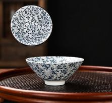 Blue and White Porcelain Tea Cup Handmade Dragon Phoenix Fish Pavilion Chinese Kungfu Teacup Ceremony Teaware Master Cups Approx.50ML