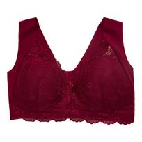 Zeriluna Front-Closure Push-up Bra: Fashionable, Sexy, Comfortable, and Breathable Underwear. 3XL vyno raudonos spalvos