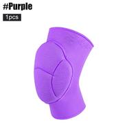 1Pcs Knee Pads Thick Sponge Anti-Slip Collision Avoidance Knee Sleeve Football Jogging Wrestling Basketball Volleyball Women Men High Quality M violetinė