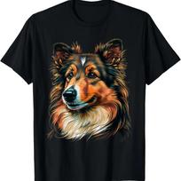 Cute Shetland Sheepdog Dog on Sheltie Lover T-Shirt S tamsiai pilka spalva
