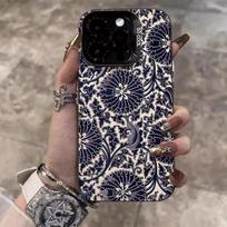 Retro Blue Pattern for Apple iPhone 14/15 Pro, 16 Pro Max, 17 Air - Trendy & High-end Design iPhone 8 Plus